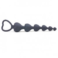 Anal Beads Heart Shape Silicone BLACK